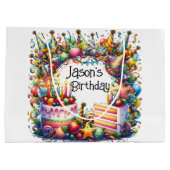 Grand Sac Cadeau Personnaliser la fête d'anniversaire (Dos)