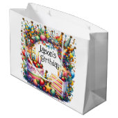 Grand Sac Cadeau Personnaliser la fête d'anniversaire (Dos Angle)