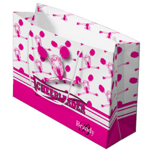 Grand Sac Cadeau Personnaliser le Pom-pom girl Hot Pink 📣