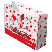 Grand Sac Cadeau Personnaliser le Pom-pom girl rouge (Devant Angle)