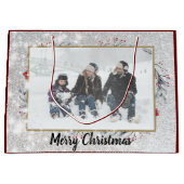 Grand Sac Cadeau Personnaliser Photo Merry Christmas Wreath (Devant)