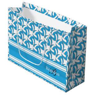 Grand Sac Cadeau Personnalisez les volleyballs de bleus layette