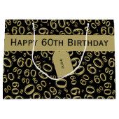Grand Sac Cadeau Personnalisez : soixantième Or (Devant)