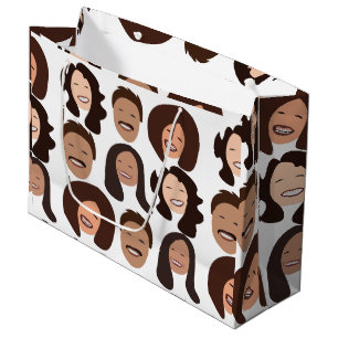 Grand Sac Cadeau Personnes souriantes visage heureux