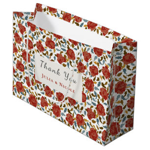 Grand Sac Cadeau Pétales Floraux de Rose Sauvage Mariage Affaire de