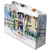 Grand Sac Cadeau Peter lapbit hiver modèle de Noël (Devant Angle)