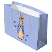Grand Sac Cadeau Peter le lapin avec des papillons bleus (Dos Angle)