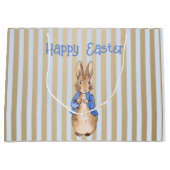 Grand Sac Cadeau Peter le lapin Joyeux salut de Pâques (Devant)