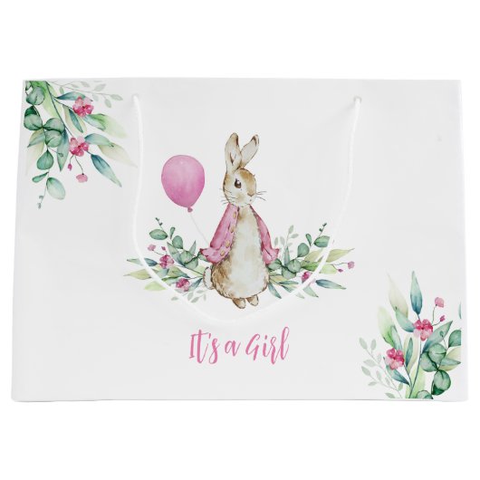 Grand Sac Cadeau Peter Rabbit C'est une fille (Devant)