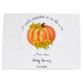 Grand Sac Cadeau Petit Baby shower Citrouille (Devant)