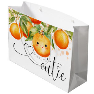 Grand Sac Cadeau Petit Baby shower de Citrus orange Cutie
