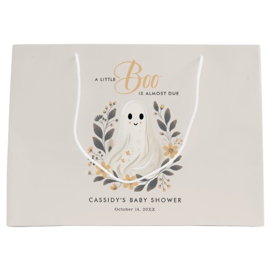 Grand Sac Cadeau Petit Boho Ghost Baby shower d'Halloween (Devant)