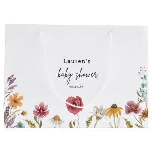 Grand Sac Cadeau Petit Fleur sauvage En Route Baby shower