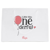 Grand Sac Cadeau Petit M. Onederful Joyeux Anniversaire rose (Devant)