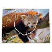 Grand Sac Cadeau Petit panda rouge pâle (Devant)