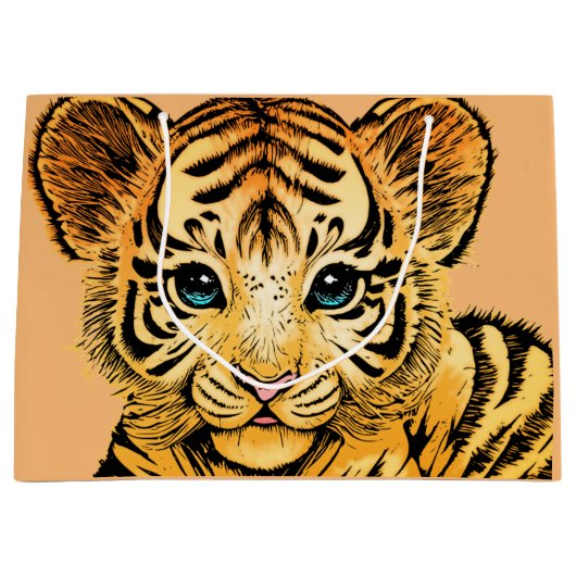 GRAND SAC CADEAU PETIT TIGER (Devant)