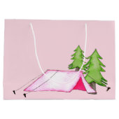 Grand Sac Cadeau Petite Fille Camping Thème Personnalisé (Dos)