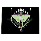 Grand Sac Cadeau Phases Luna Moth Moon Noir (Devant)
