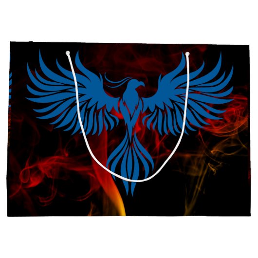 Grand Sac Cadeau Phoenix bleu (Dos)