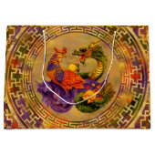 Grand Sac Cadeau Phoenix et Dragon - couleur et or (Devant)