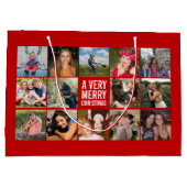 Grand Sac Cadeau Photo Collage Red Christmas (Dos)