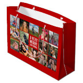 Grand Sac Cadeau Photo Collage Red Christmas (Dos Angle)
