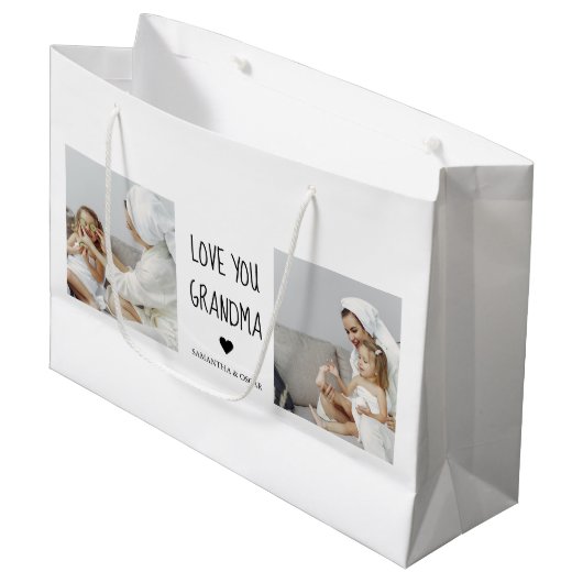 Grand Sac Cadeau Photo de Love You Grandma Meilleur poison (Devant Angle)
