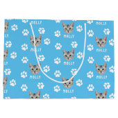 Grand Sac Cadeau Photo et nom de animal de compagnie customisé de c (Dos)