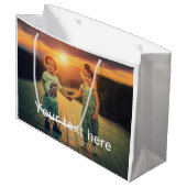 Grand Sac Cadeau Photo et texte faits sur commande (Devant Angle)