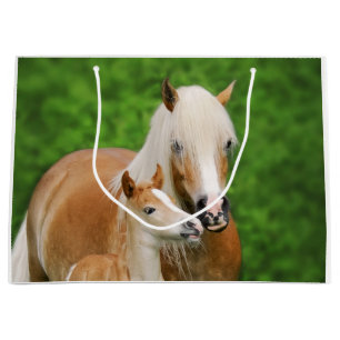 Grand Sac Cadeau Photo mignonne de poney de maman de baiser de