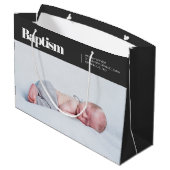 Grand Sac Cadeau Photo simple et moderne Baptisée (Dos Angle)