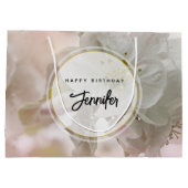 Grand Sac Cadeau Photo White Apple Blossom Anniversaire (Dos)