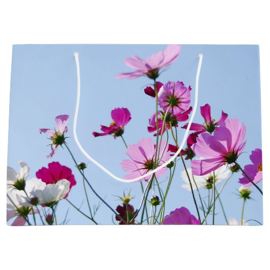Grand Sac Cadeau Photos Pink and Purple Pretty Flower Meadow (Devant)