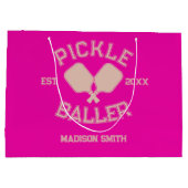 Grand Sac Cadeau Pickle Baller Pickleball Collegiate Typographie (Dos)