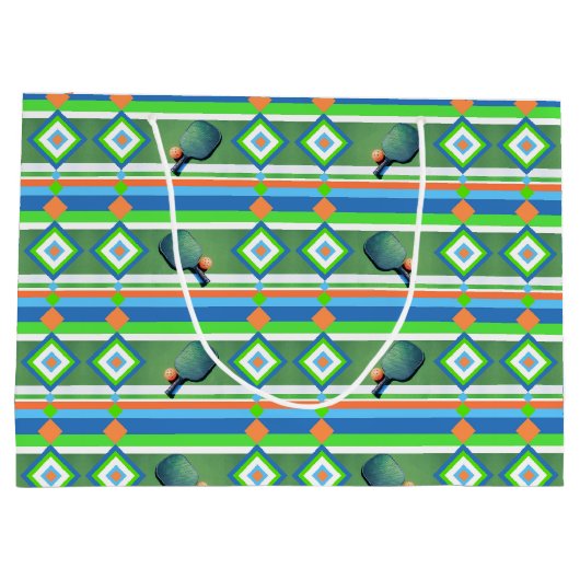 Grand Sac Cadeau Pickleball Été, Pickleball Fête à thème (Dos)