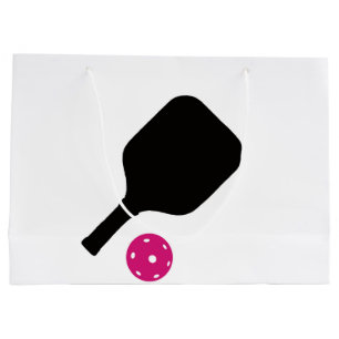Grand Sac Cadeau Pickleball paddles & boules roses