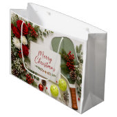 Grand Sac Cadeau Pickleball thème de Noël  (Devant Angle)