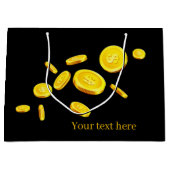 Grand Sac Cadeau Pièces de casino cool ajouter du texte (Devant)