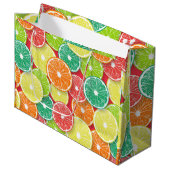 Grand Sac Cadeau Pièces de fruits d'agrumes pop art 2 (Devant Angle)