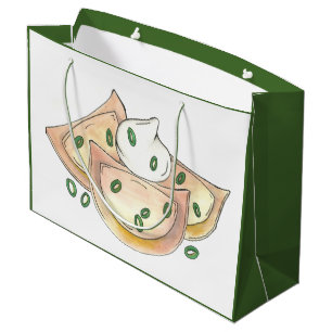Grand Sac Cadeau Pierogies polonaises Pied de page Oignon vert Pous