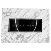 Grand Sac Cadeau Pierre gris marbré noir sur mesure (Dos)