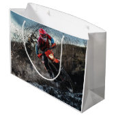 Grand Sac Cadeau Pilote de vélo droit jetez l'oreiller (Dos Angle)