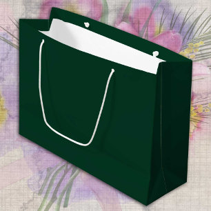 Grand Sac Cadeau Pin vert foncé solide minimaliste