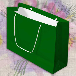 Grand Sac Cadeau Pin vert frais solide minimaliste