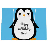 Grand Sac Cadeau Pingin mignon Hiver 1er Anniversaire Cadeau (Devant)