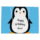 Grand Sac Cadeau Pingin mignon Hiver 1er Anniversaire Cadeau (Dos)