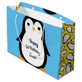 Grand Sac Cadeau Pingin mignon Hiver 1er Anniversaire Cadeau (Dos Angle)