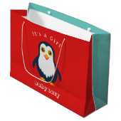 Grand Sac Cadeau Pingouin bébé (Devant Angle)