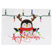 Grand Sac Cadeau Pingouin de Noël (Dos)