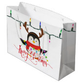Grand Sac Cadeau Pingouin de Noël (Dos Angle)